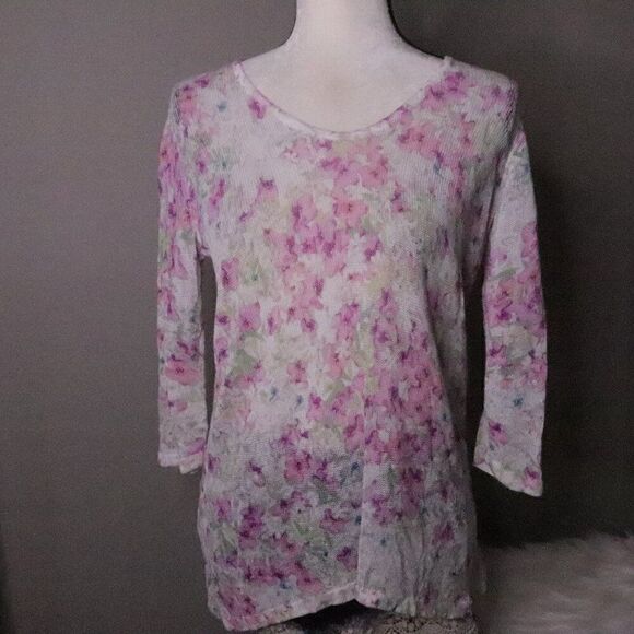 J. Jill | Floral Gauze Knit Top XS - Picture 2 of 6